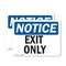 Signmission Exit Sign, Plastic, 10 in W, 7 in H, Exit Only OS-2PACK-NS-P-710-L-12232 - alternate 1